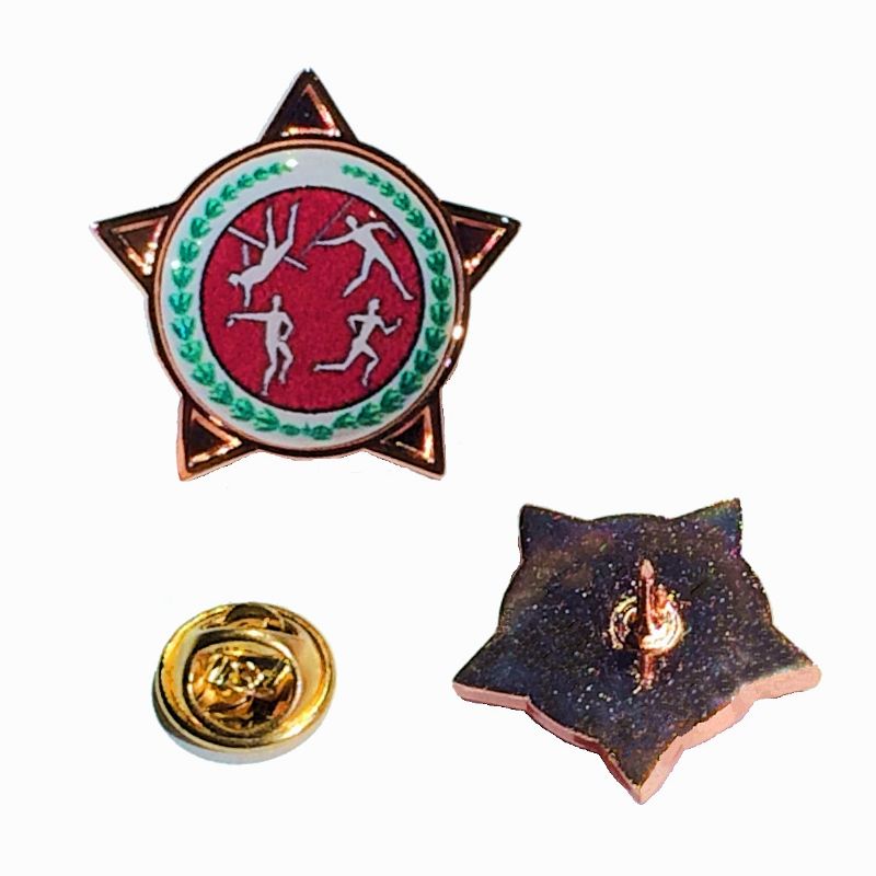 Superior Badge 18mm star brnz clutch and printed dome